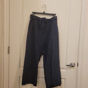 Elegant Navy Striped Women's Pants